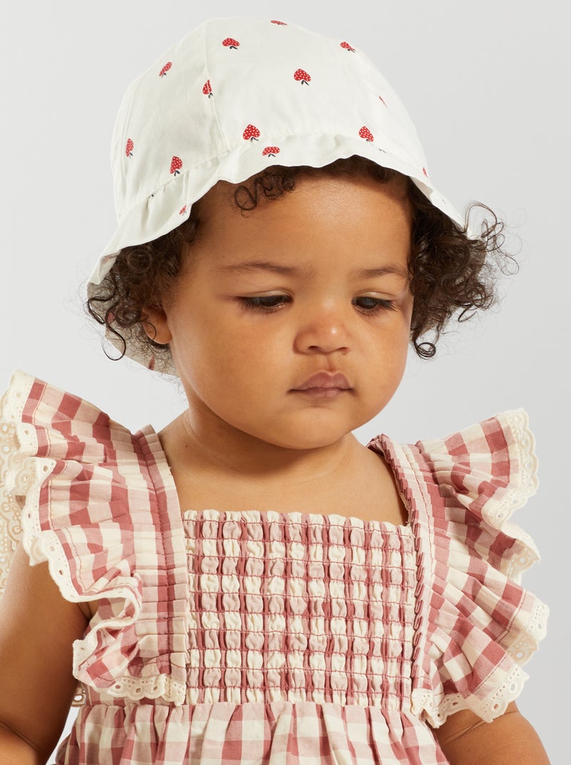 Chapéu com estampado 'morango' BRANCO - Kiabi