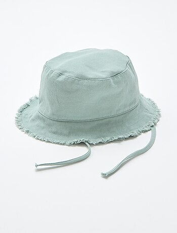 Chapéu de balde com franjas e laços, liso, em algodão