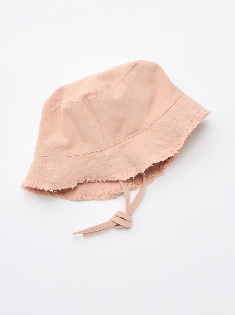 Chapéu de balde liso com franjas e atilhos de algodão Rosa - Kiabi