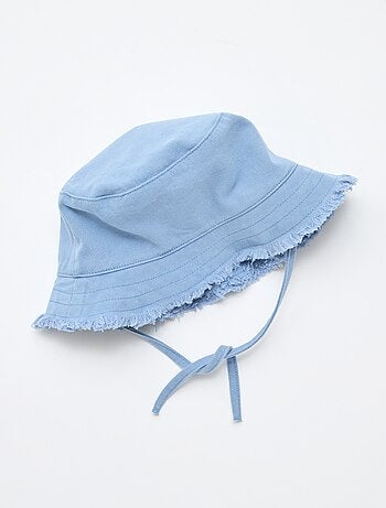 Chapéu de balde liso de algodão com franjas e atacadores