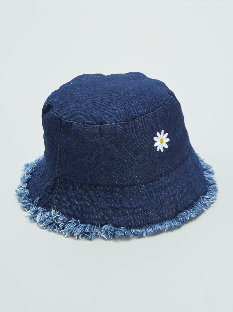 Chapéu de ganga bordado 'flor' AZUL - Kiabi