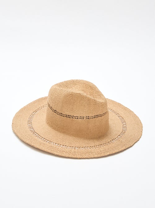 Chapéu de palha estilo Borsalino - Kiabi
