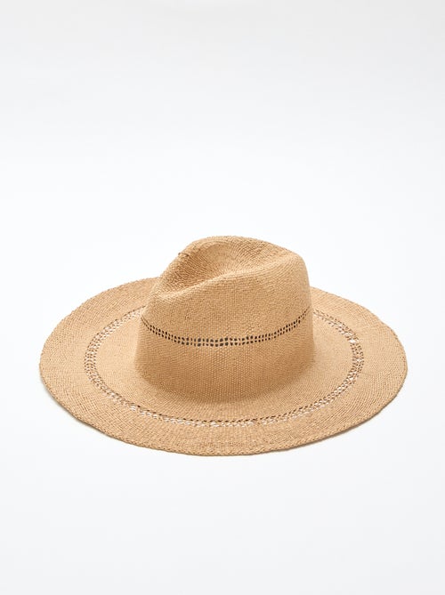 Chapéu de palha estilo Borsalino - Kiabi