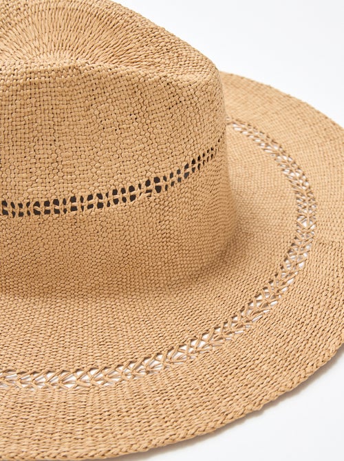 Chapéu de palha estilo Borsalino - Kiabi