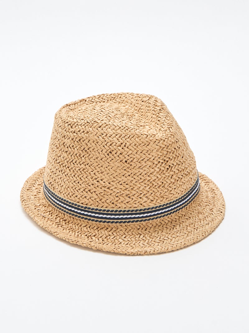 Chapéu de palha estilo Borsalino Bege - Kiabi