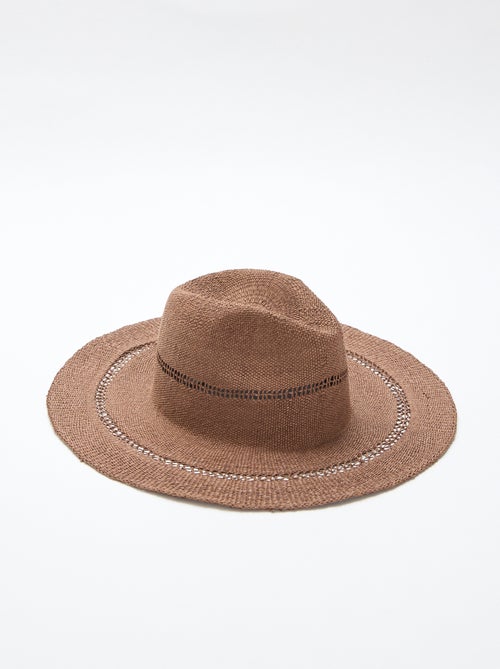 Chapéu de palha estilo Borsalino - Kiabi