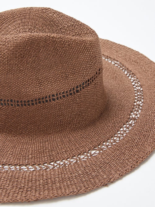 Chapéu de palha estilo Borsalino - Kiabi