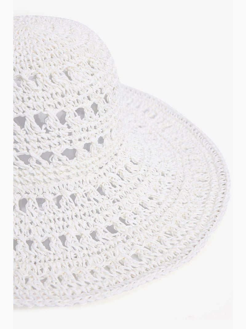 Chapéu de palha gaze penti Branco - Kiabi