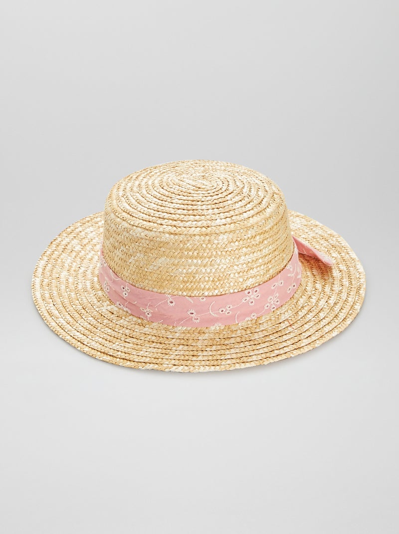 Chapéu de palha ROSA - Kiabi