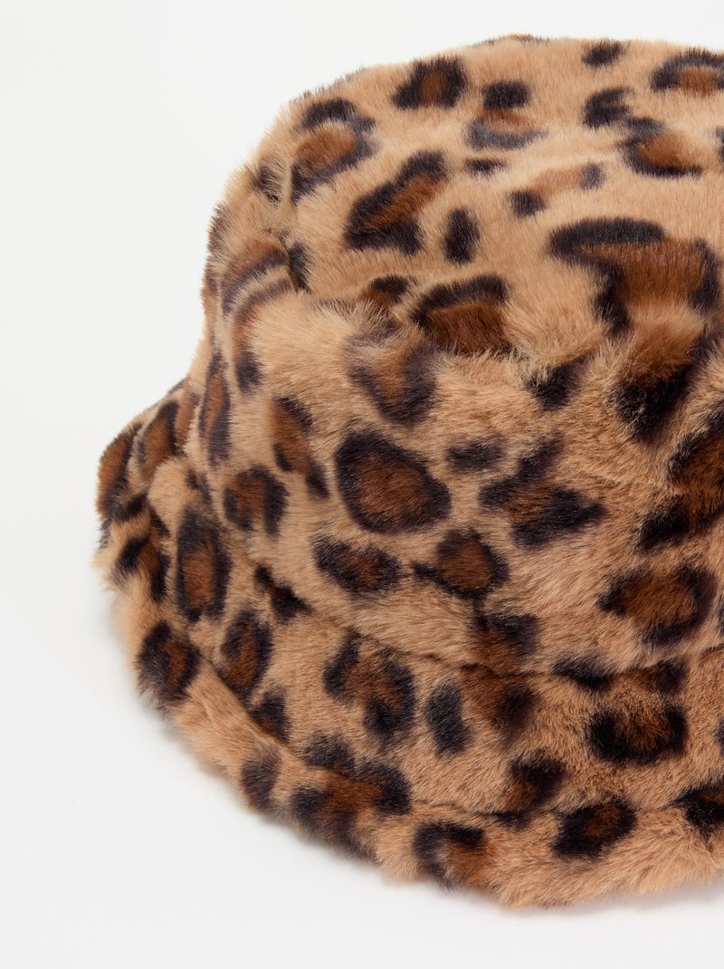 Chapéu de pelo de leopardo Castanho - Kiabi