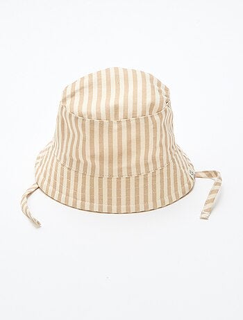 Chapéu de sol às riscas em algodão