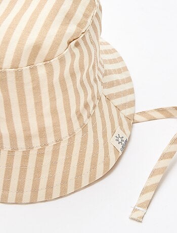 Chapéu de sol às riscas em algodão