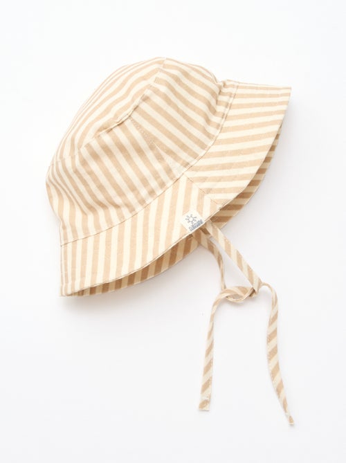Chapéu de sol às riscas em algodão - Kiabi