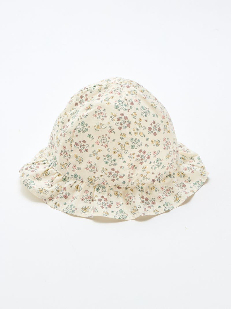 Chapéu de sol estampado com flores Branco - Kiabi
