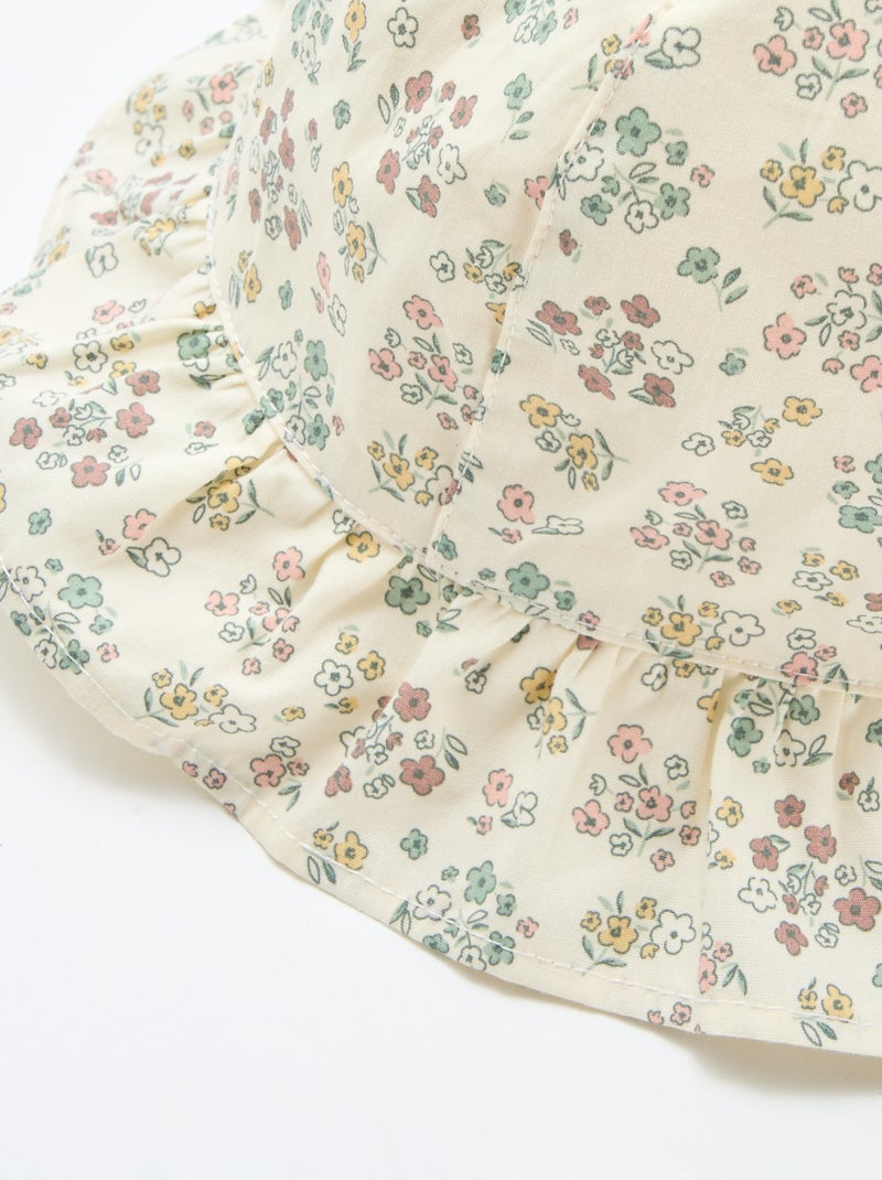 Chapéu de sol estampado com flores Branco - Kiabi