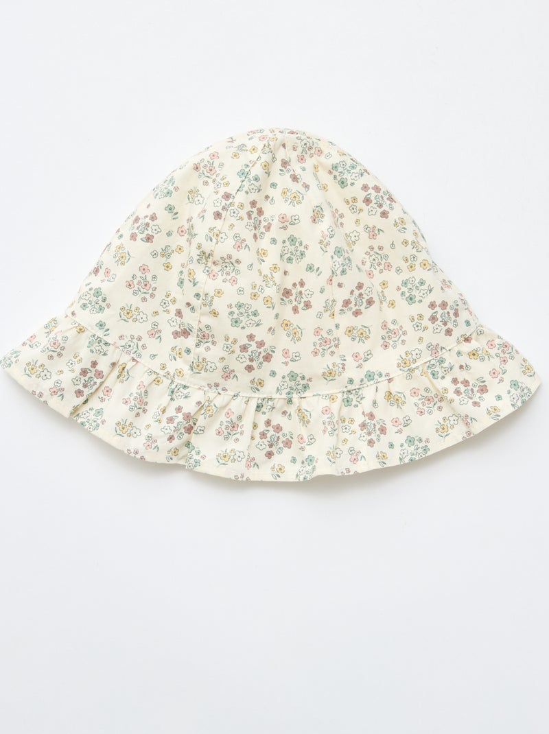 Chapéu de sol estampado com flores Branco - Kiabi