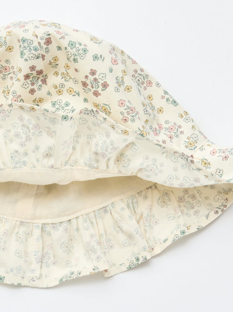 Chapéu de sol estampado com flores Branco - Kiabi