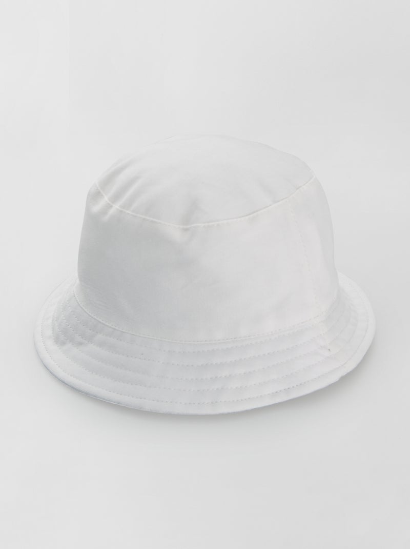Chapéu em algodão liso Branco - Kiabi