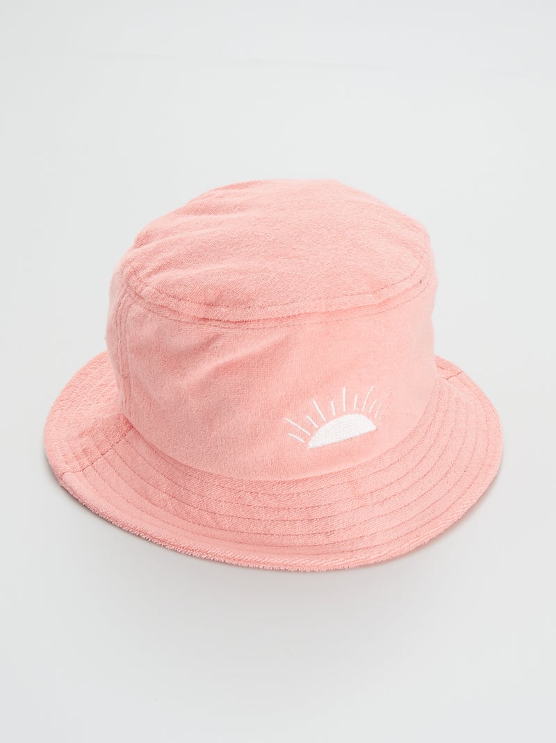 Chapéu em tecido de felpa com bordado de fantasia Rosa - Kiabi