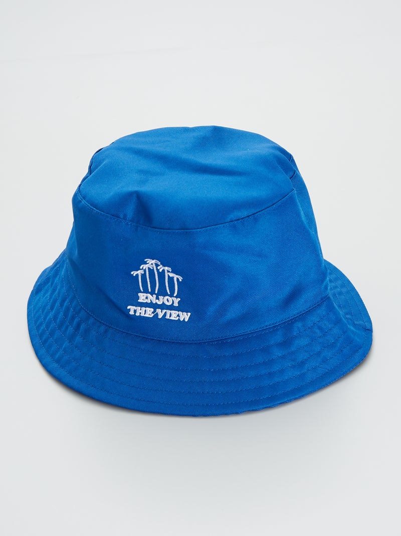 Chapéu liso com bordado AZUL - Kiabi
