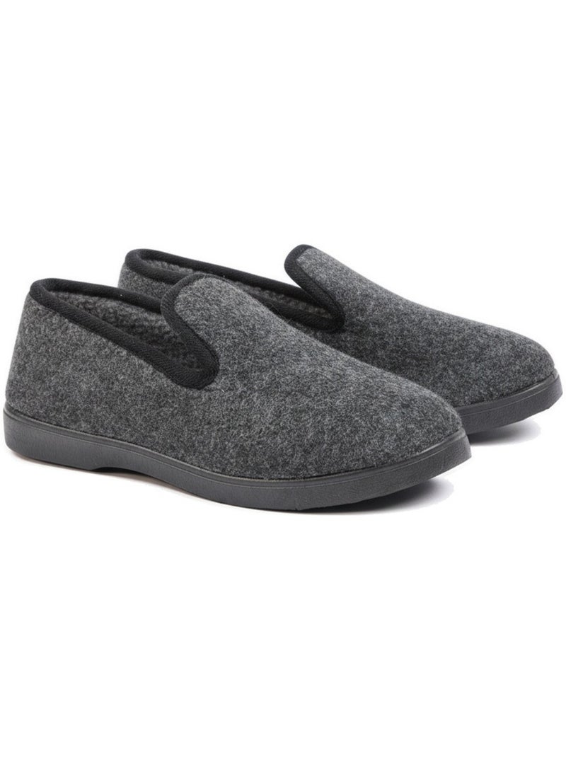 Charentaises mulher inverno ozabi, feltro, forro, sola amovível Azul antracite - Kiabi