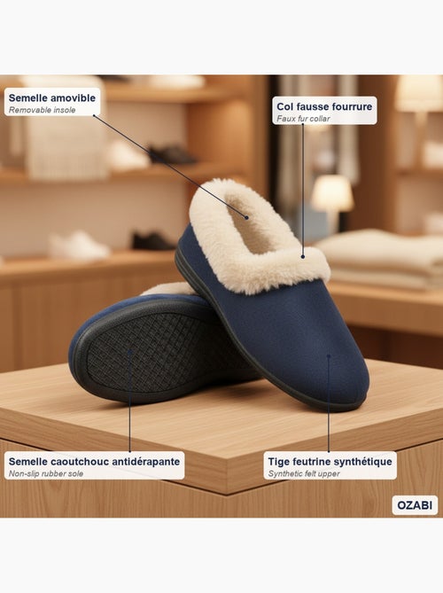Charentaises mulher inverno ozabi, feltro liso, gola falsa pele, forradas - Kiabi Charentaises mulher inverno ozabi, feltro liso, gola falsa pele, forradas - Kiabi