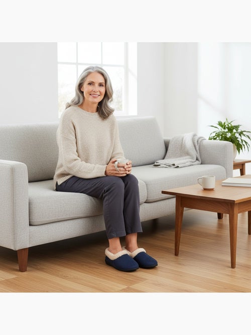 Charentaises mulher inverno ozabi, feltro liso, gola falsa pele, forradas - Kiabi Charentaises mulher inverno ozabi, feltro liso, gola falsa pele, forradas - Kiabi