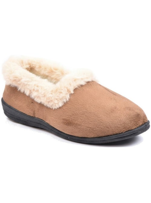 Charentaises mulher inverno ozabi, feltro liso, gola falsa pele, forradas - Kiabi Charentaises mulher inverno ozabi, feltro liso, gola falsa pele, forradas - Kiabi