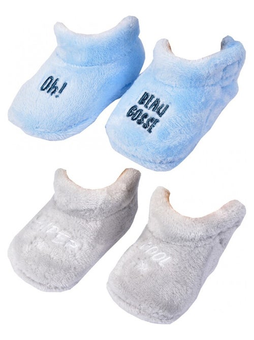 Chaussas bebe Cocooning Fantasia - Pack de 2 - Kiabi Chaussas bebe Cocooning Fantasia - Pack de 2 - Kiabi