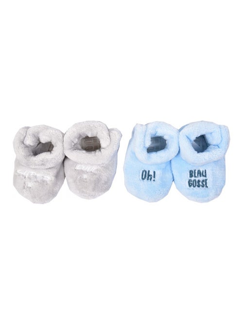 Chaussas bebe Cocooning Fantasia - Pack de 2 - Kiabi Chaussas bebe Cocooning Fantasia - Pack de 2 - Kiabi