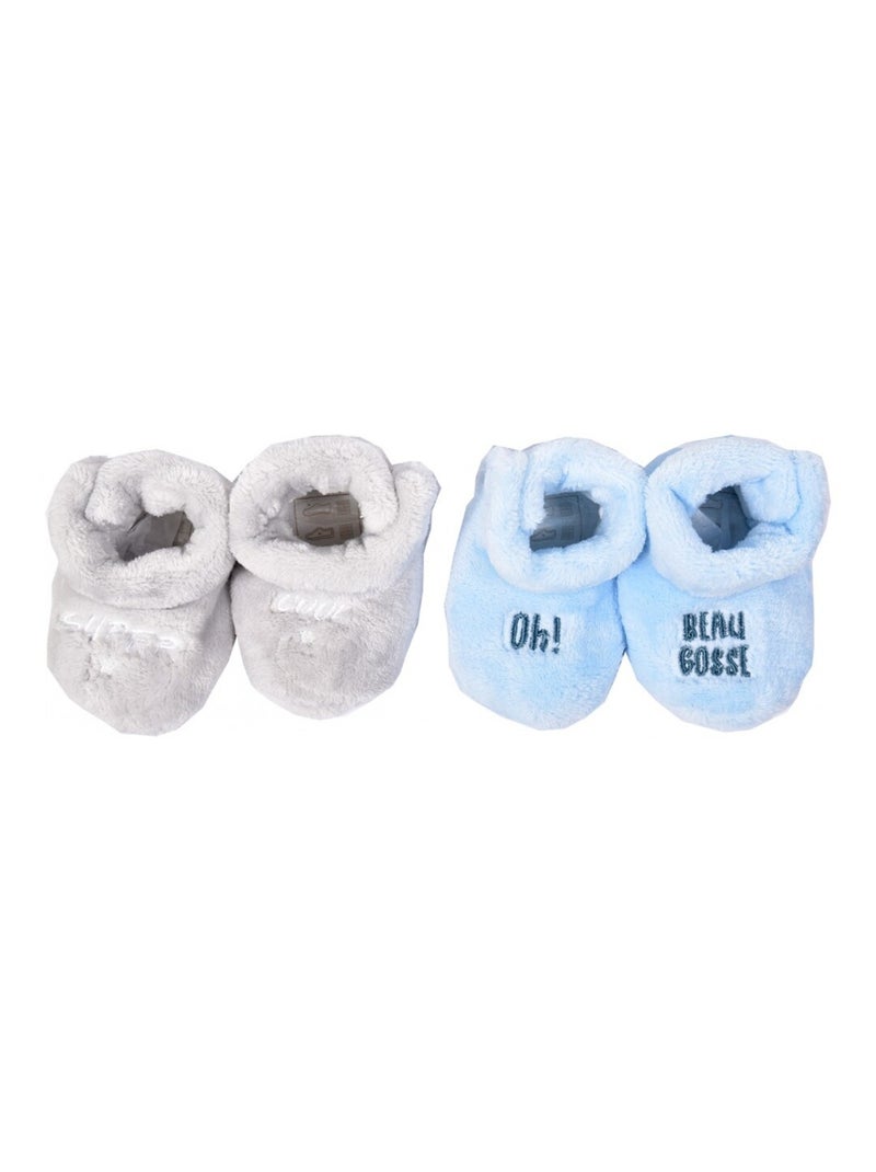 Chaussas bebe Cocooning Fantasia - Pack de 2 Azul-cinza - Kiabi