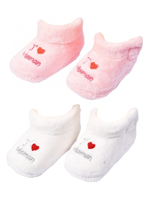 Chaussas bebe Cocooning Fantasia - Pack de 2 - Kiabi Chaussas bebe Cocooning Fantasia - Pack de 2 - Kiabi