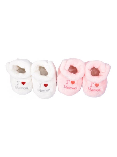 Chaussas bebe Cocooning Fantasia - Pack de 2 - Kiabi Chaussas bebe Cocooning Fantasia - Pack de 2 - Kiabi