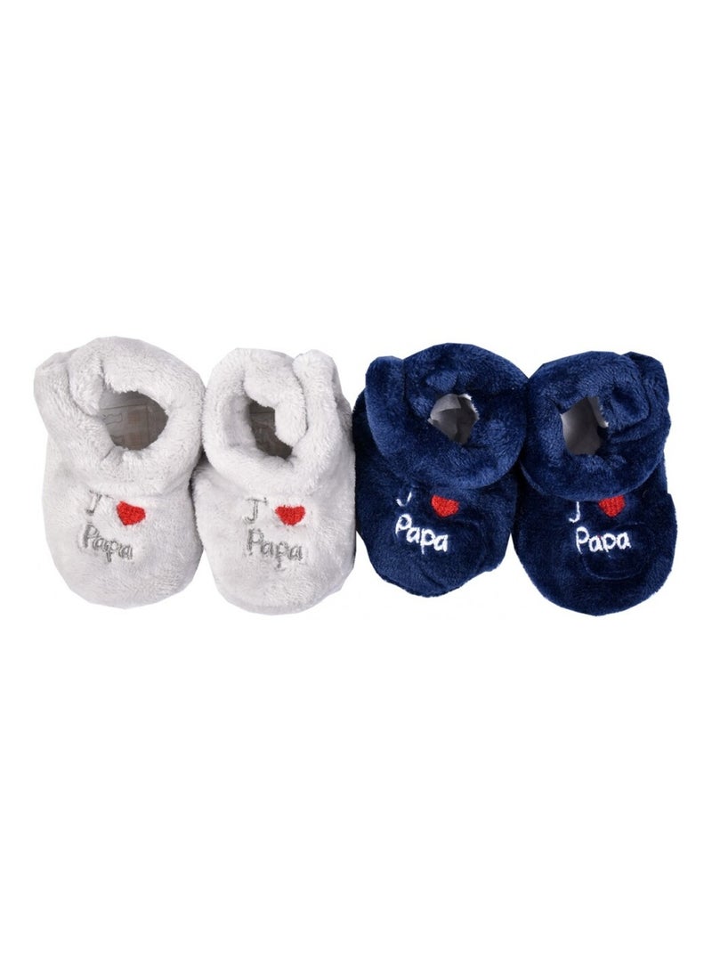 Chaussas bebe Cocooning Fantasia - Pack de 2 Cinza-azul - Kiabi