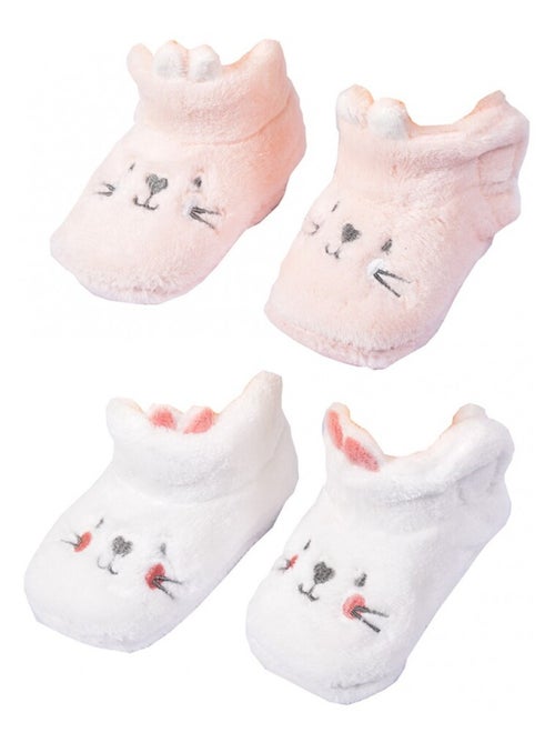 Chaussas bebe Cocooning Fantasia - Pack de 2 - Kiabi Chaussas bebe Cocooning Fantasia - Pack de 2 - Kiabi