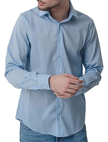 Chemise Azul Calvin Klein Jeans Sólida Lyocell para Homem