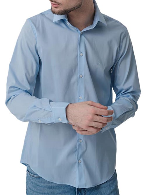 Chemise Azul Calvin Klein Jeans Sólida Lyocell para Homem - Kiabi Chemise Azul Calvin Klein Jeans Sólida Lyocell para Homem - Kiabi