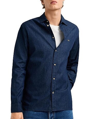 Chemise azul para homem pepe jeans abel
