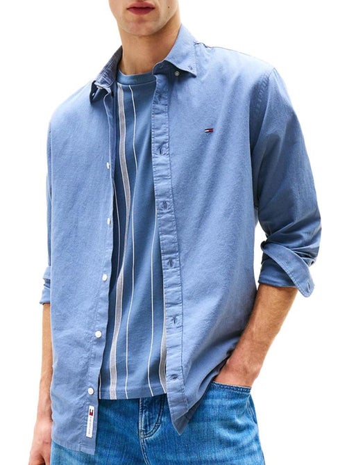 Chemise de Homem Tommy Hilfiger em Linho Azul Médio - Kiabi Chemise de Homem Tommy Hilfiger em Linho Azul Médio - Kiabi