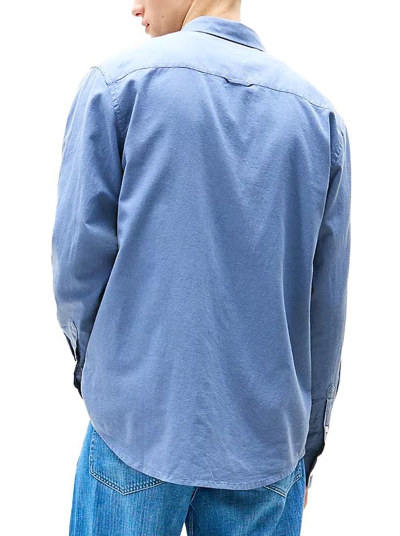 Chemise de Homem Tommy Hilfiger em Linho Azul Médio Azul - Kiabi