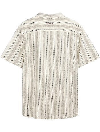 Chemise de Lin Bege Claro para Homem Teddy Smith Pietro Stripe