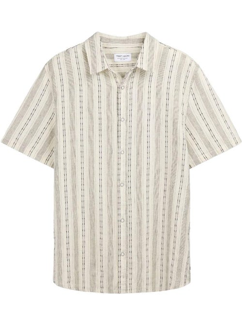 Chemise de Lin Bege Claro para Homem Teddy Smith Pietro Stripe - Kiabi