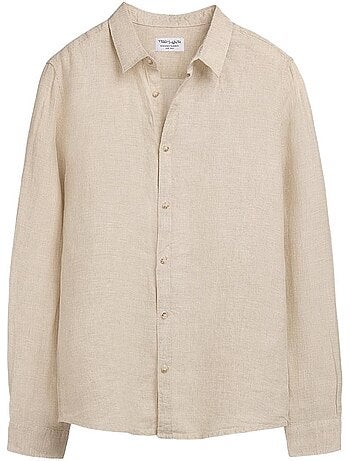 Chemise de Lin Bege Teddy Smith para Homem