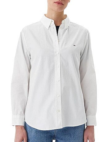 Chemise de Mulher Tommy Hilfiger com Riscas Finas Brancas