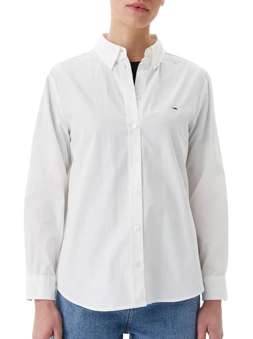 Chemise de Mulher Tommy Hilfiger com Riscas Finas Brancas - Kiabi