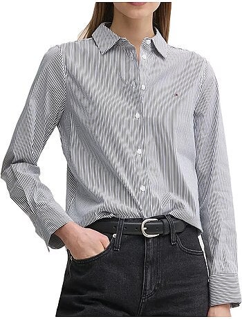 Chemise de Mulher Tommy Hilfiger Ess Poplin Regular S com Riscas