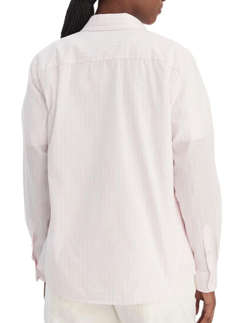 Chemise de mulher tommy hilfiger poplin rosa às riscas Rosa - Kiabi