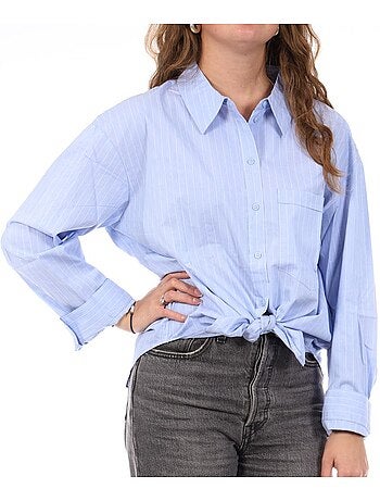 Chemise de Mulher Vero Moda Diana Azul às Riscas