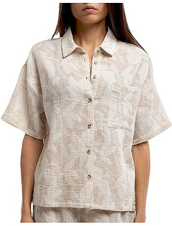 Chemise Floral Teddy Smith Bege/Branco