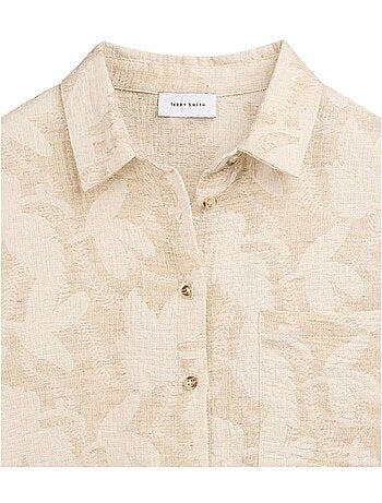 Chemise Floral Teddy Smith Bege/Branco